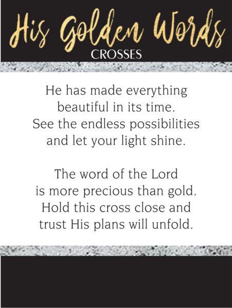 His Golden Words - Cross Charm - The Country Christmas Loft
