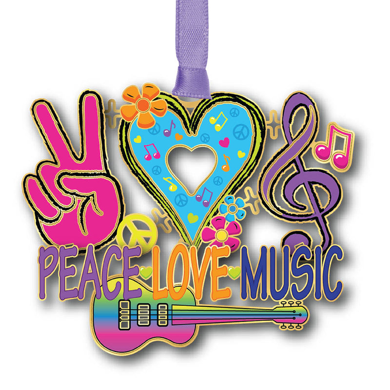 Peace, Love  And  Music Ornament