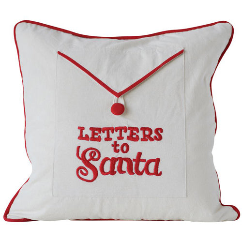 Letters To Santa Pillow With  Pocket - The Country Christmas Loft