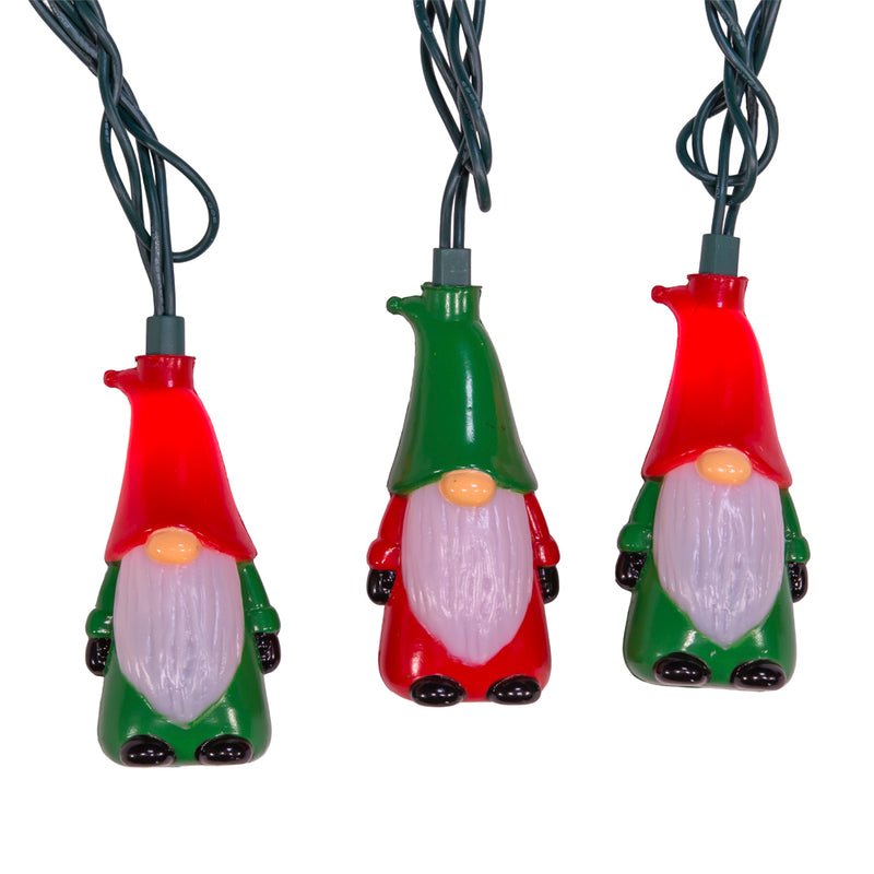 10-Light Red and Green Gnome Light Set - The Country Christmas Loft