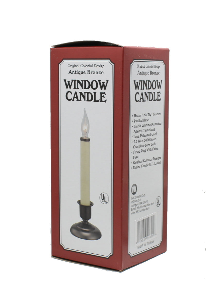 Cape Cod - Bronze Electric Sensor 9 Inch Window Candle - The Country Christmas Loft