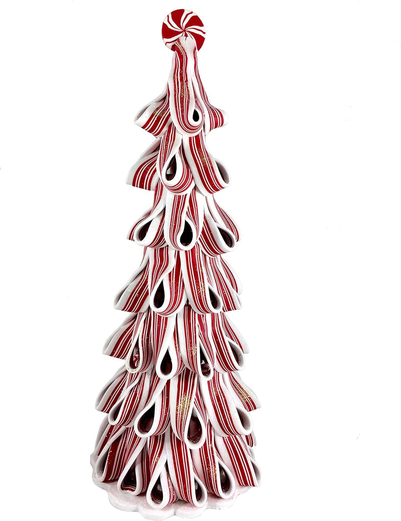 Lighted Peppermint Tree - 13 Inch