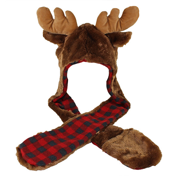 Moose Hat - Plaid - Adult Size - The Country Christmas Loft