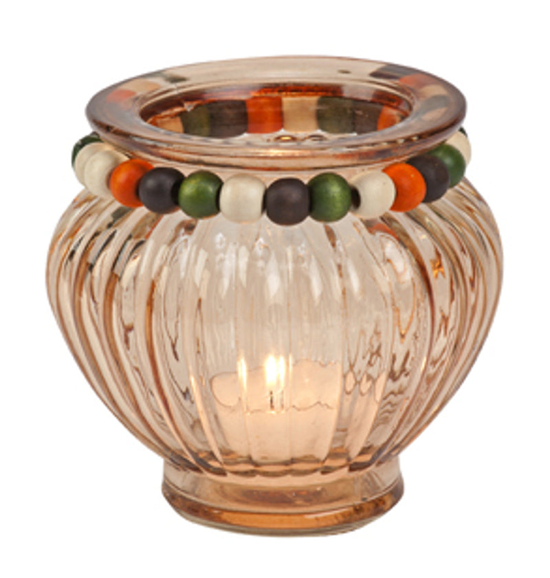 Glass Amber Tealight Holder - The Country Christmas Loft