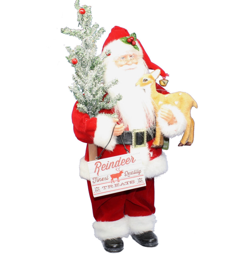 Reindeer Treats Claus Santa Figurine - The Country Christmas Loft