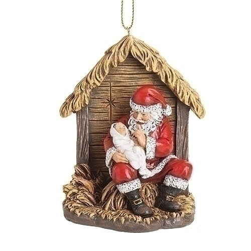 Hush Baby Jesus - Santa with Christ Child ornament - The Country Christmas Loft