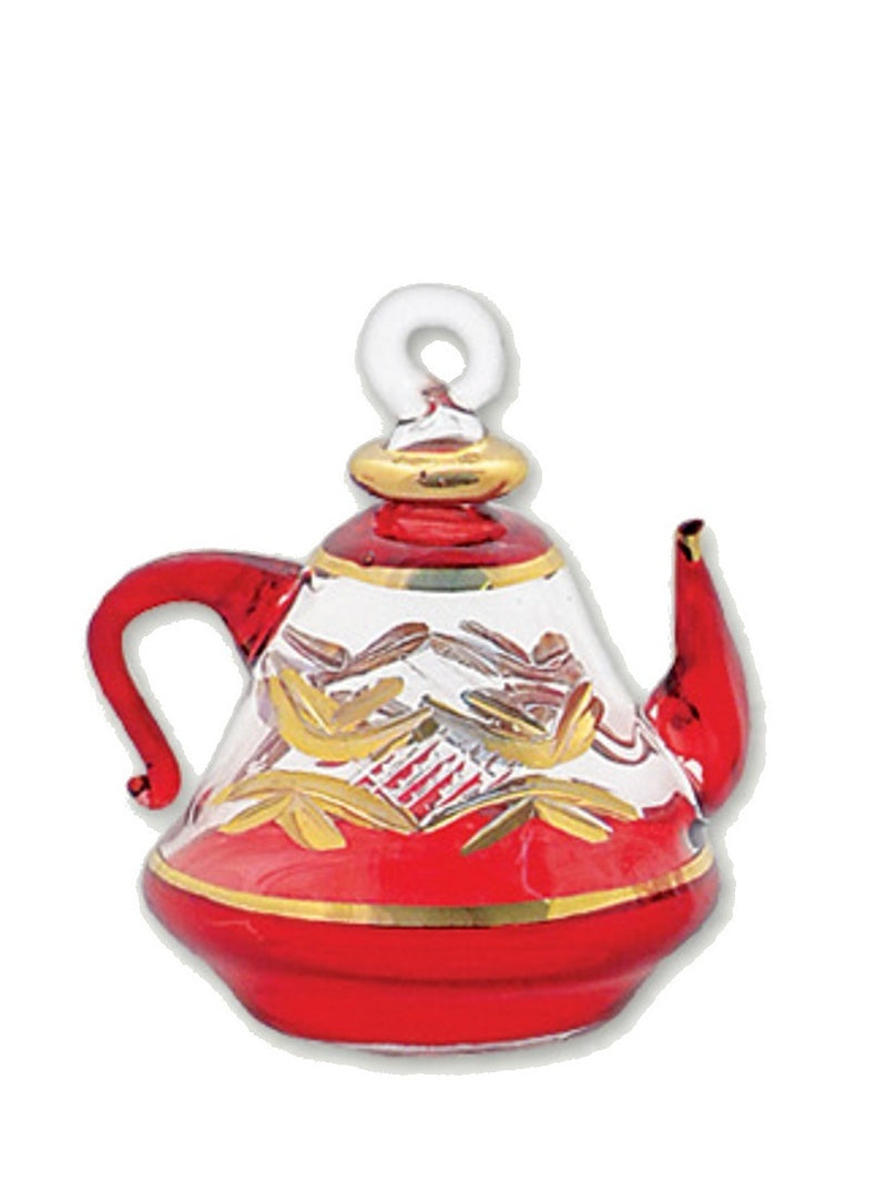 Egyptian Glass Teapot Ornaments - Christmas Red