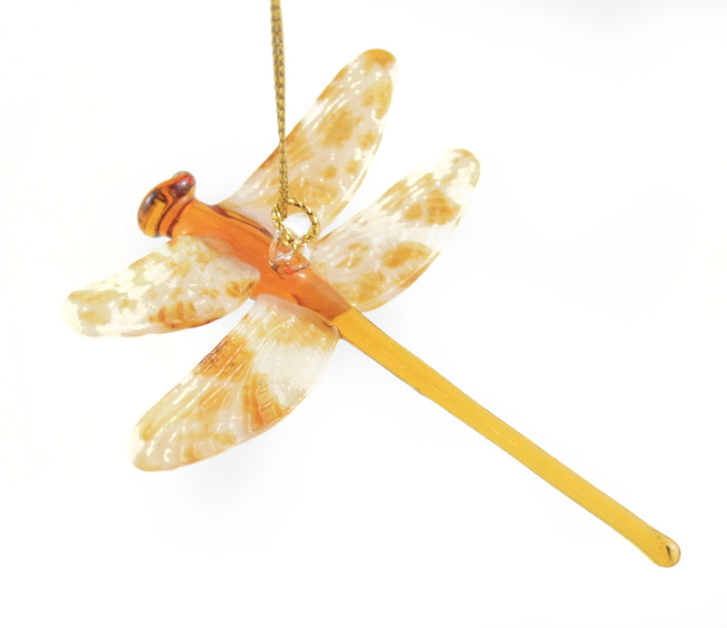 Egyptian Glass Dragonfly Ornament - Yellow