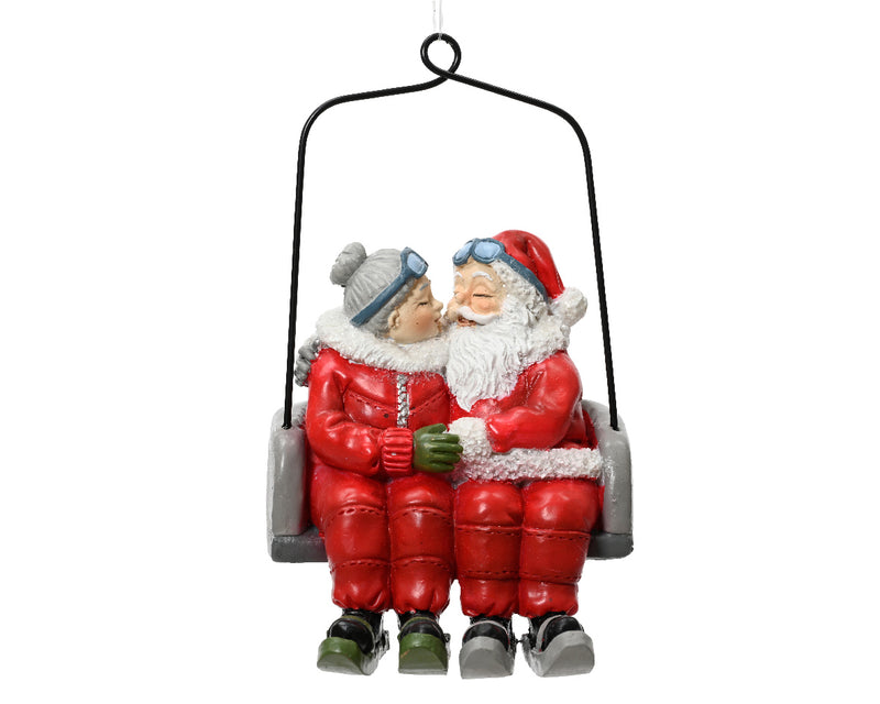 Santa and Mrs Claus on a Chair Lift