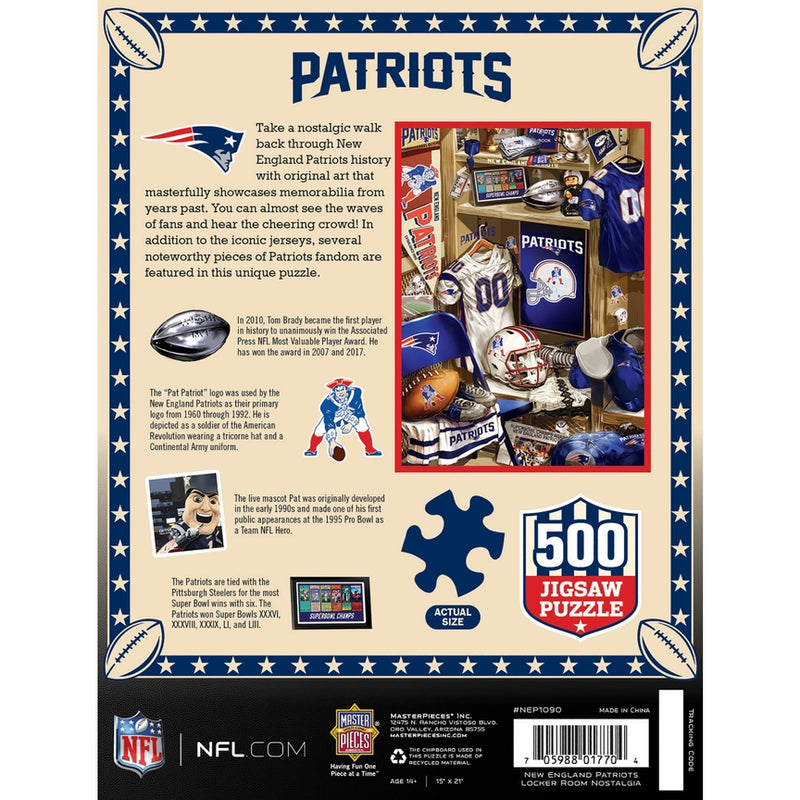 New England Patriots - Locker Room 500 Piece Puzzle