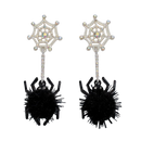 Black Spiders with Pom Poms - Earrings