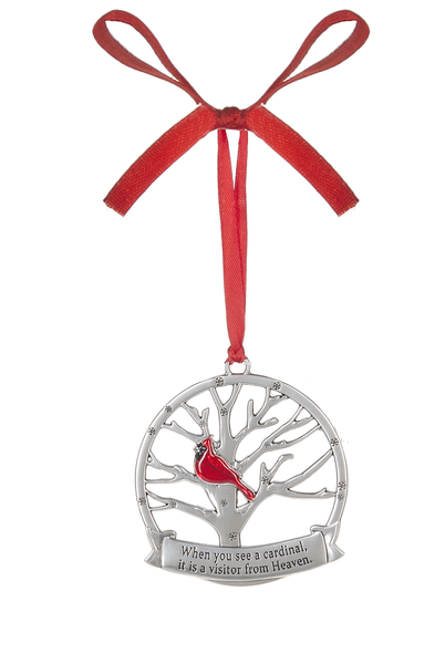 Memorial Cardinal Ornament - When you see a Cardinal, it is a Visitor from Heaven