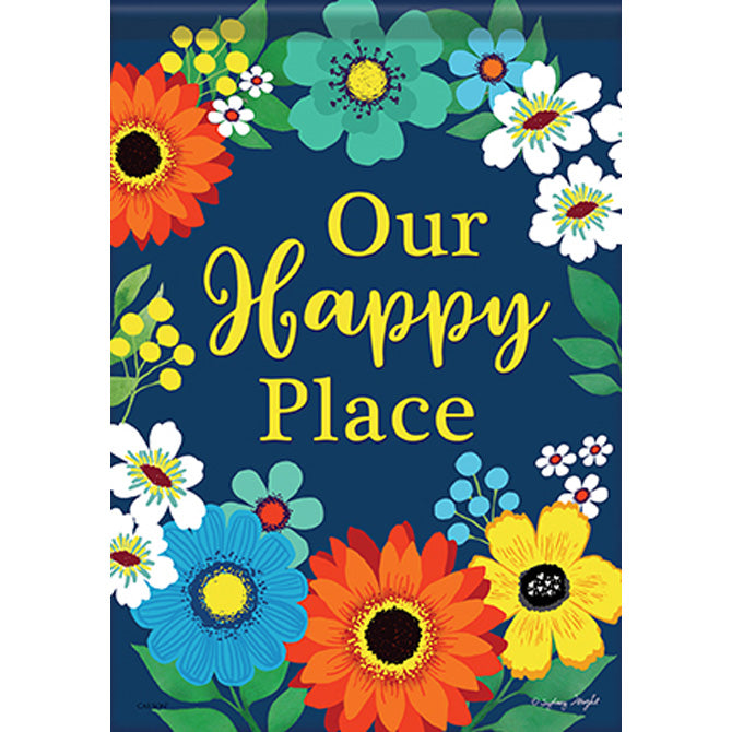 Happy Floral Durasoft Large Flag - 28" x 40" - The Country Christmas Loft
