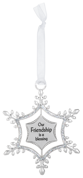 Swirling Snowflake Ornament - Our Friendship is a Blessing - The Country Christmas Loft