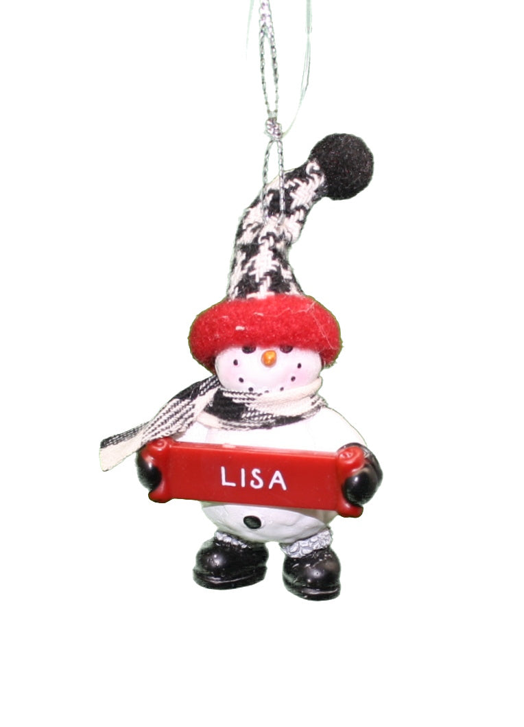 Cozy Snowman Ornament (Letters G - R) - - The Country Christmas Loft