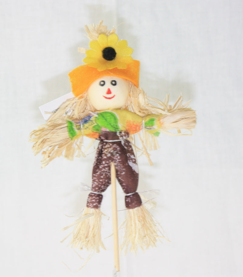 Mini Scarecrow stake - Light Orange - The Country Christmas Loft