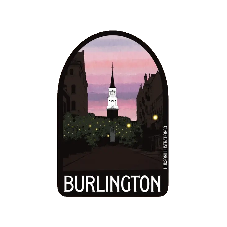 Vinyl Landmark Sticker - Burlington - The Country Christmas Loft