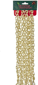6 Foor Rice Bead Braid Chain Garland - Gold - The Country Christmas Loft
