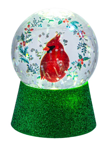LED Light Up Cardinal with Holly Mini Shimmer - The Country Christmas Loft