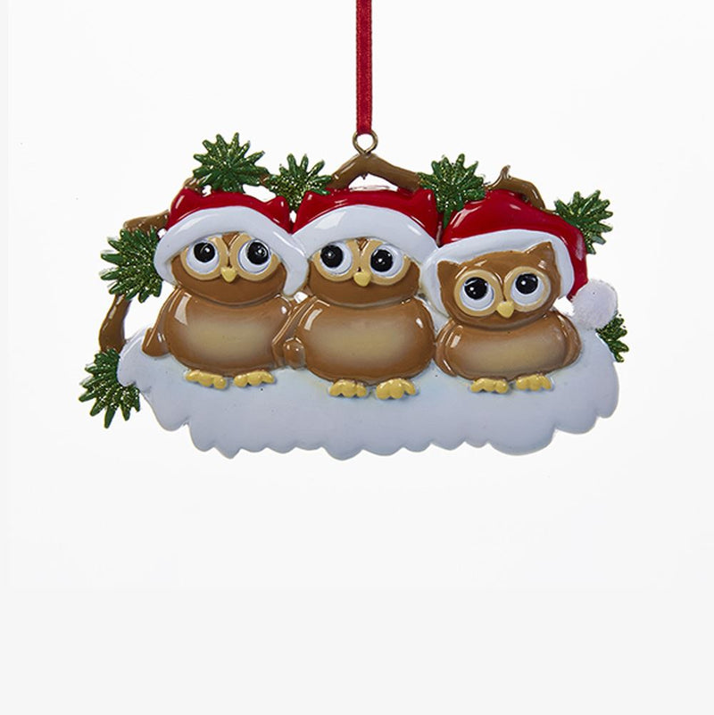 Owl Family of 3 Ornament For Personalization - The Country Christmas Loft