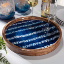 Blue Indigo Wood Server Tray