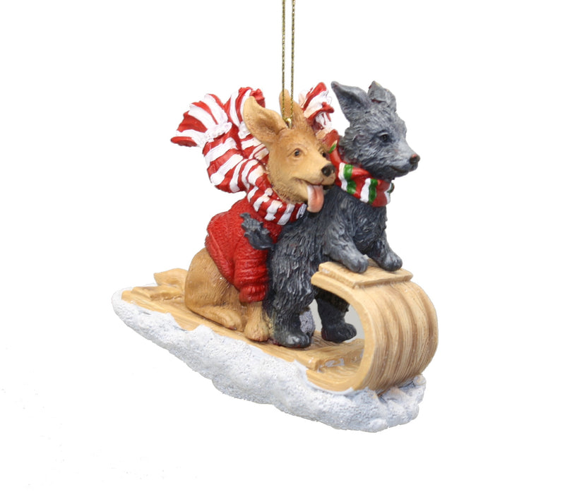Toboggan Dog Ornament - Sitting - The Country Christmas Loft