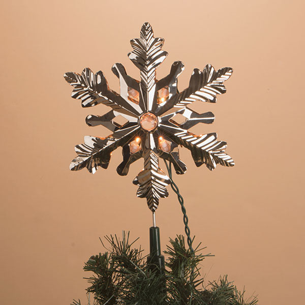 Silver Metal Snowflake Tree Topper - The Country Christmas Loft