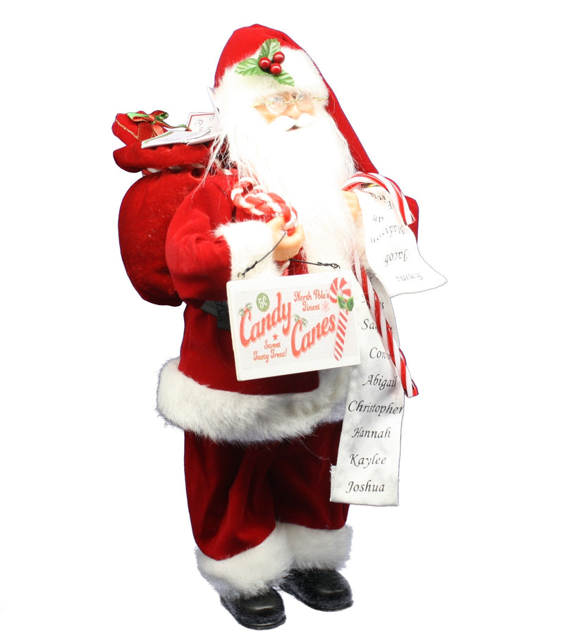 Candy Cane Claus Santa Figurine - The Country Christmas Loft