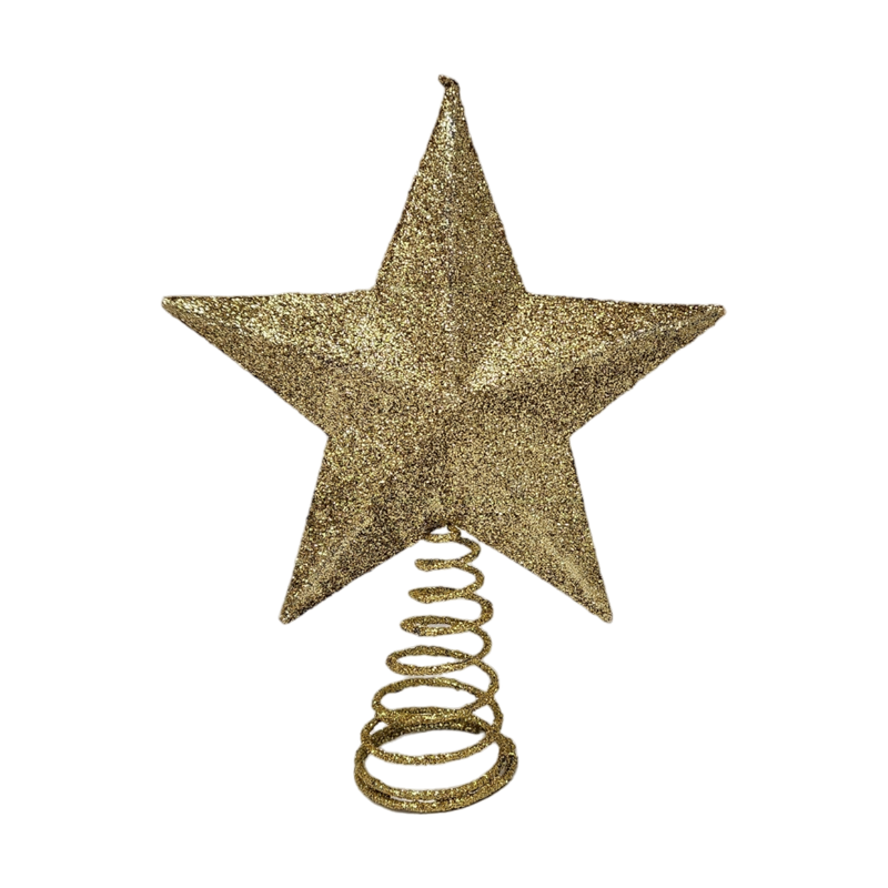 Mini Glitter Star Tree Topper - Gold