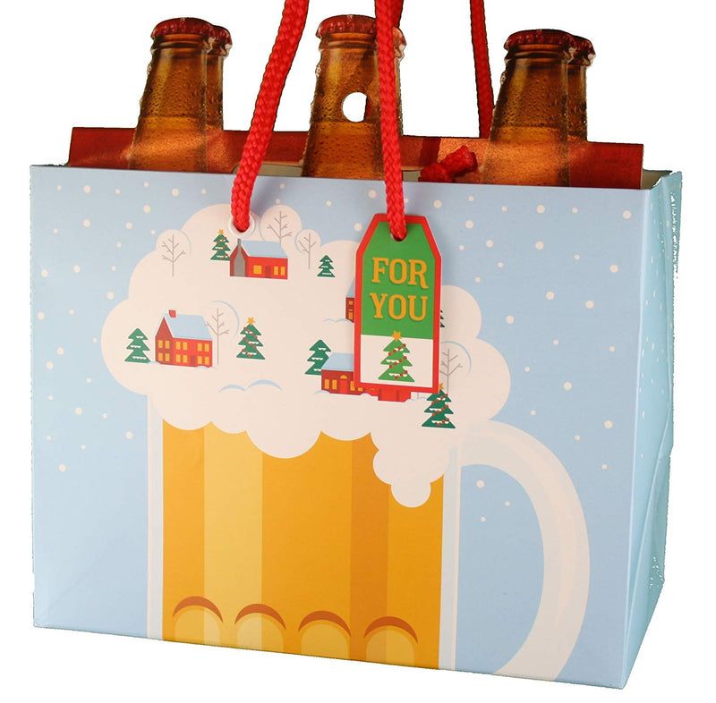Heavyweight Gift Bag for 6-packs - Foam Village - The Country Christmas Loft