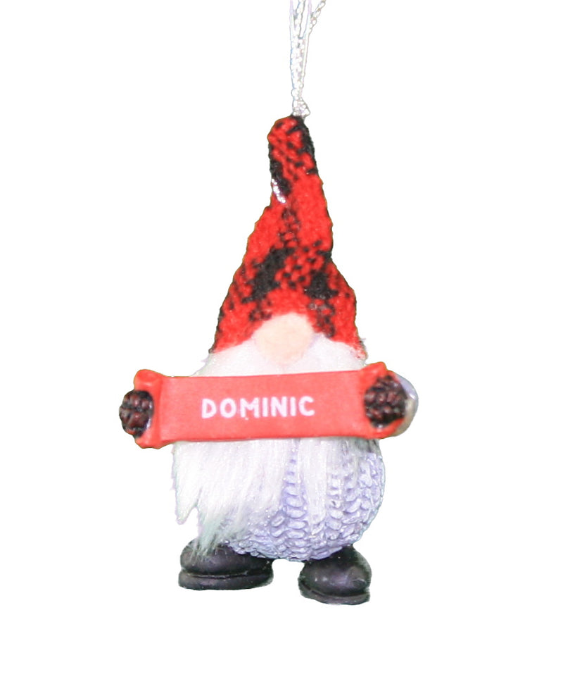 Personalized Gnome Ornament (Letters A-I) - Dominic - The Country Christmas Loft