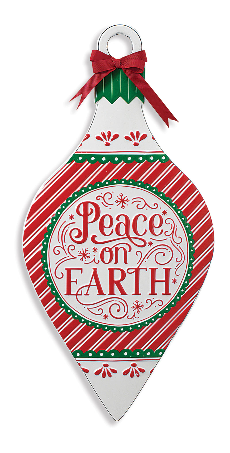 17 Inch Metal Embossed Wall Decor - Peace on Earth