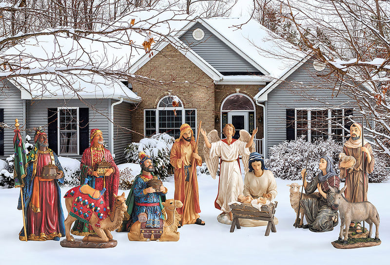 Outdoor Nativity Set - 12 Piece - 58" tall - The Country Christmas Loft