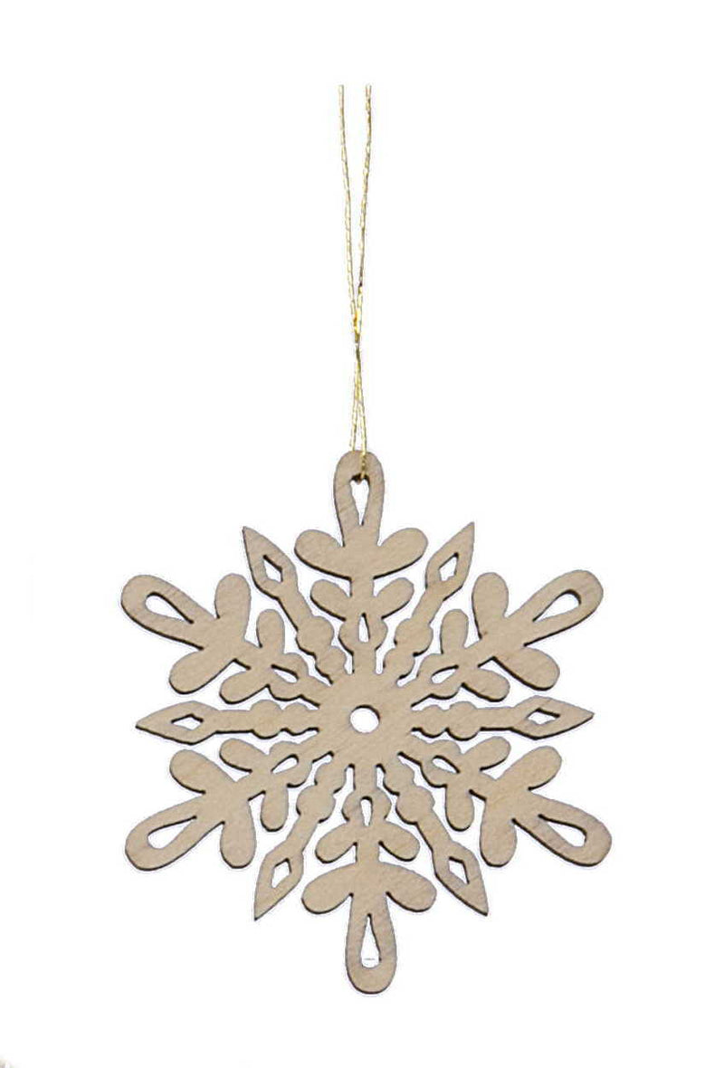 Laser Cut Wood Snowflake Ornament - Style 5