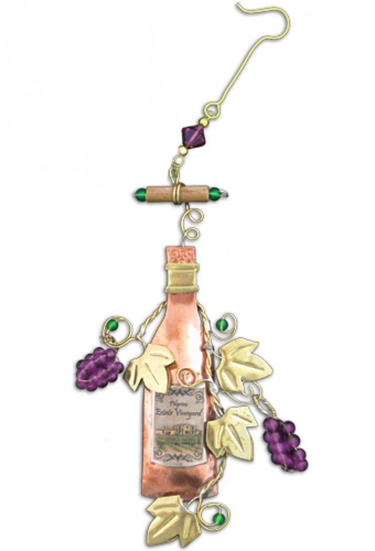 Wine Bottle Ornament - The Country Christmas Loft