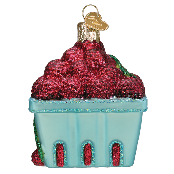 Carton Of Raspberries Glass Ornament - The Country Christmas Loft