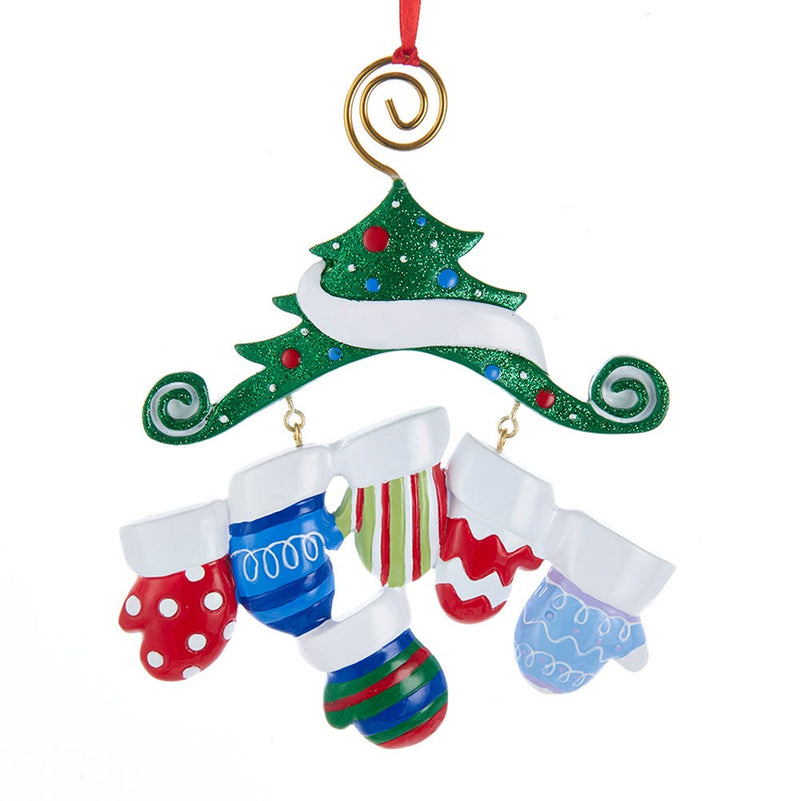 Dangling Mittens Family Ornament- Family of 6 - The Country Christmas Loft
