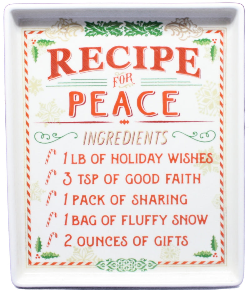Stoneware Recipe Plate - Peace - The Country Christmas Loft