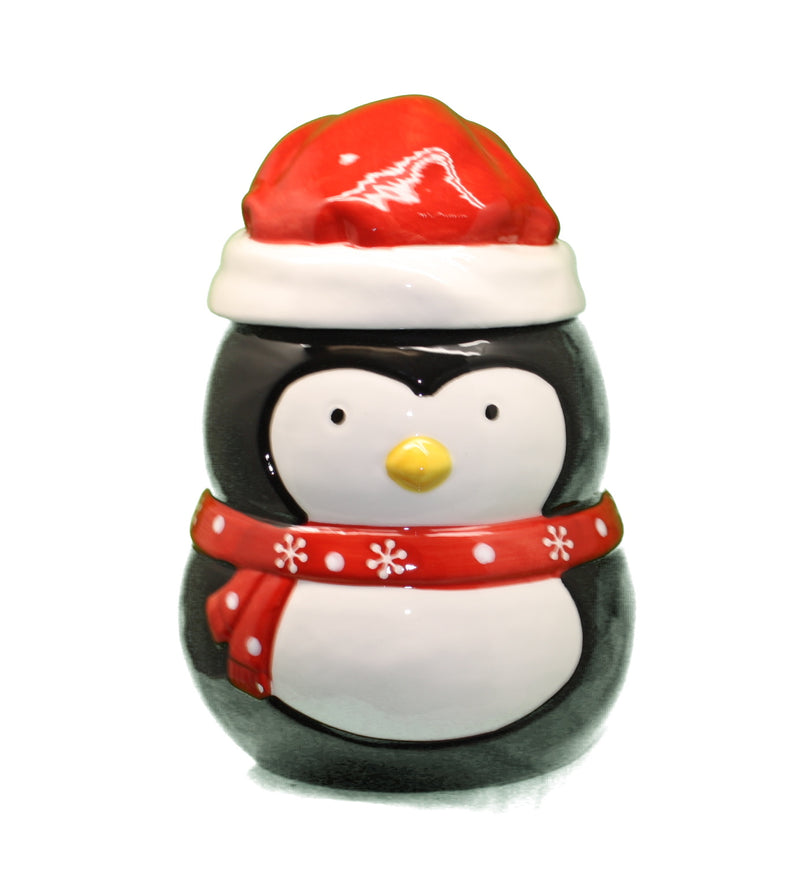 Ceramic Christmas Cookie Jar - Penguin