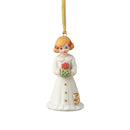 Growing Up Girl Ornament -  Brunette Age 5 - The Country Christmas Loft