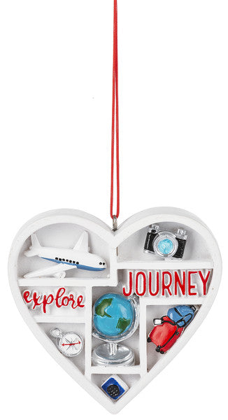 Heart Travel Ornament - The Country Christmas Loft