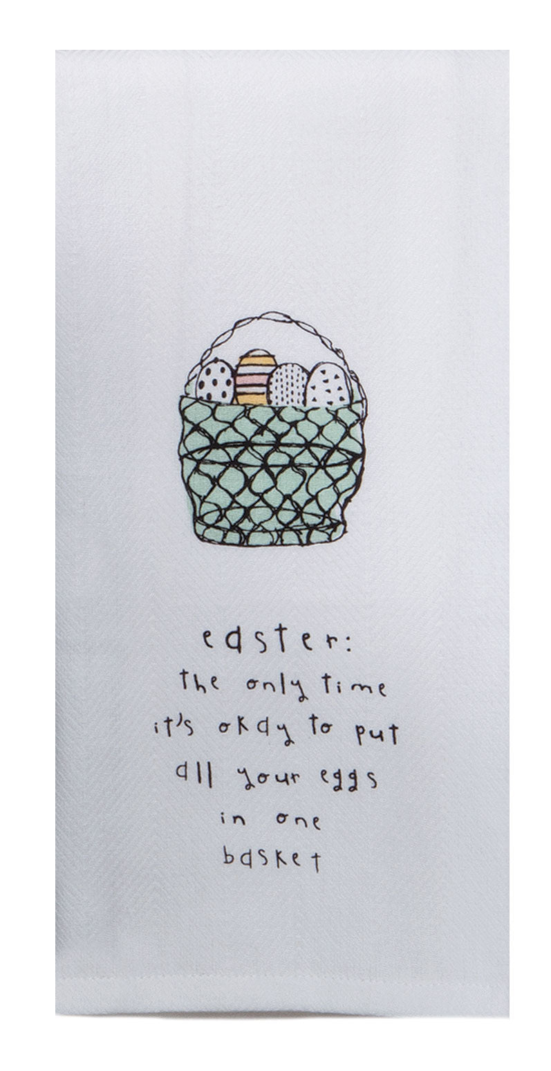 Eggs in One Basket Tea Towel - The Country Christmas Loft