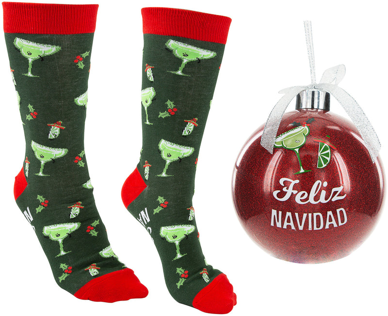 4" Ornament with Holiday Socks - Feliz Navidad - The Country Christmas Loft