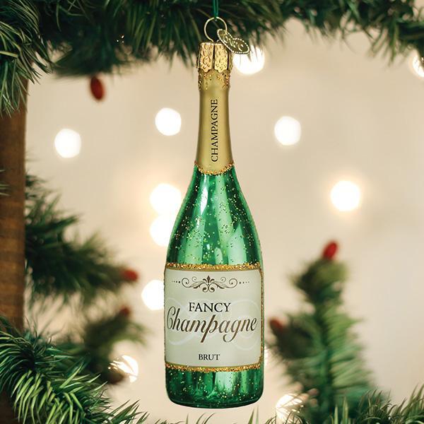 World Christmas Champagne Bottle Ornament - The Country Christmas Loft