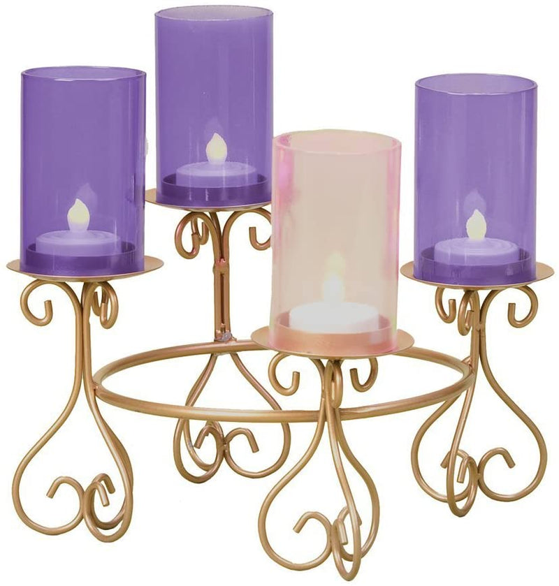 Advent Ring with Glass Flutes - 8.25 inch (candles not included) - The Country Christmas Loft