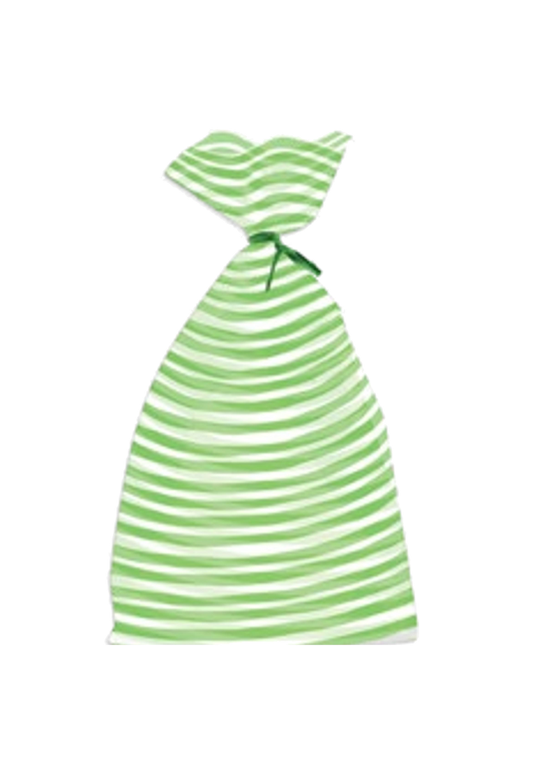 Christmas Cookie Cello Treat Bag 20 count - Green Stripe - The Country Christmas Loft