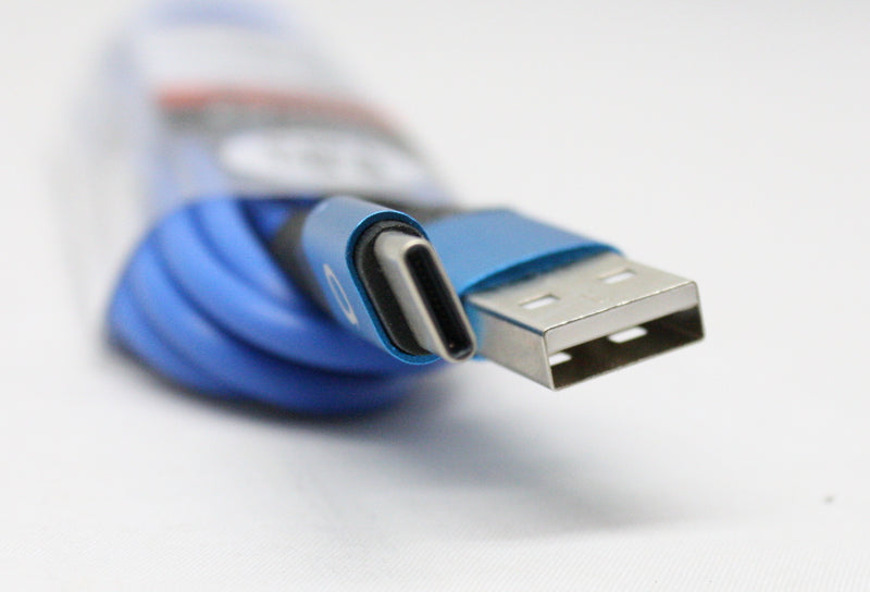 USB type C 6.5 foot Sync/Charge Cable - Blue
