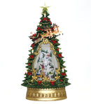 Holiday Village Tree and Church LED Swirl Water Globe - The Country Christmas Loft