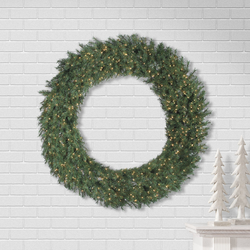 Huge 5 Foot Aspen Spruce Wreath - Clear Lights - The Country Christmas Loft