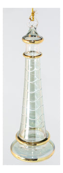 Lighthouse With Frost Etching -  Red Small - The Country Christmas Loft